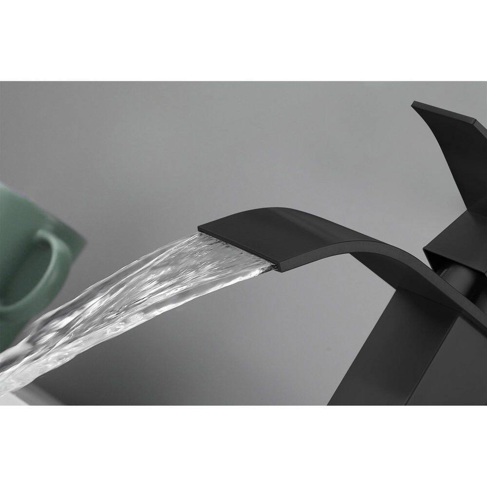  Waterfall Spout Single Handle Bathroom Sink Faucet