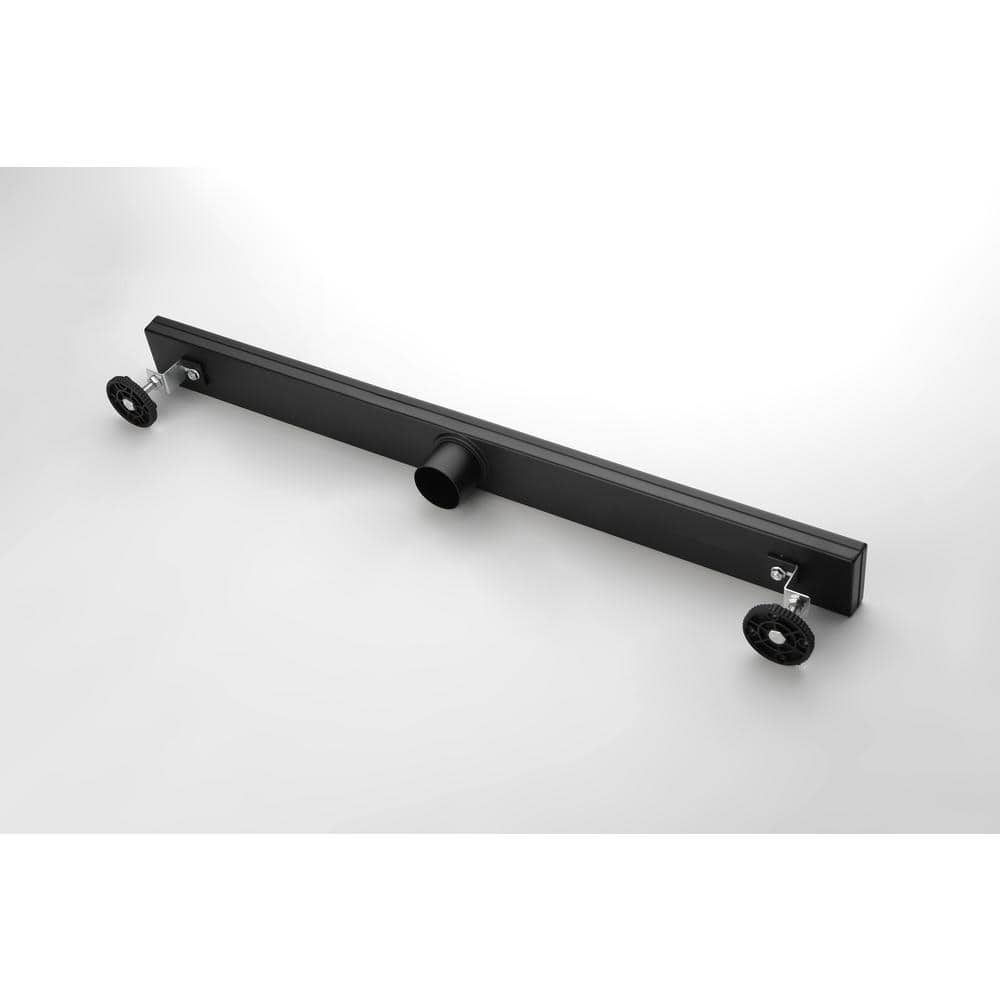  36 In. Linear Shower Drain With Removable Grate Stainless Shower Drain Included Hair Strainer In Matte Black
