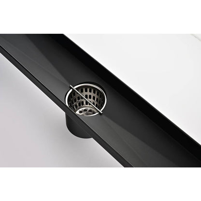  24 In. Square Shower Floor Drain With Flange, Pattern Grate Removable, Food-Grade SUS 304 Stainless Steel