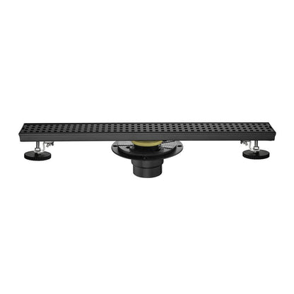  24 In. Square Shower Floor Drain With Flange, Pattern Grate Removable, Food-Grade SUS 304 Stainless Steel