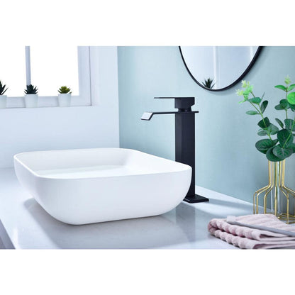  Single Wall Mounted Bathroom Faucet In Matte Black