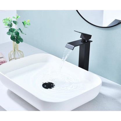 Single Wall Mounted Bathroom Faucet In Matte Black