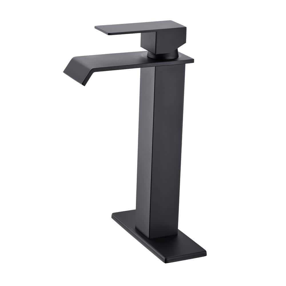 Single Wall Mounted Bathroom Faucet In Matte Black