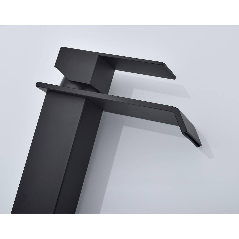  Single Wall Mounted Bathroom Faucet In Matte Black