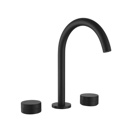  8 In. Widespread 3 Hole Bathroom Faucet Brass In Matte Black