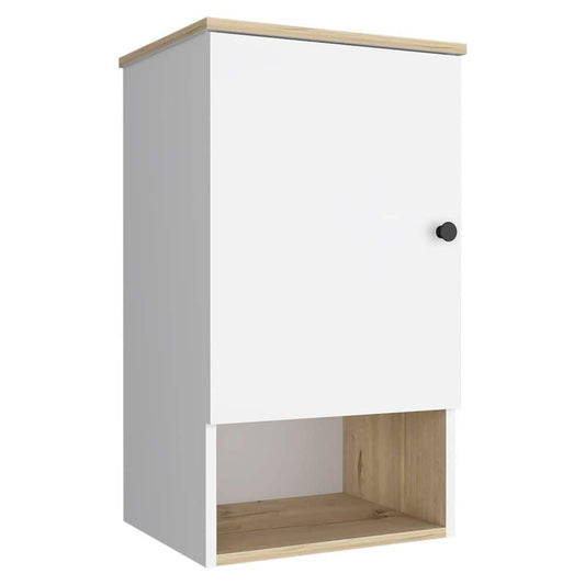  16.20 In. W X 13.80 In. D X 28.50 In. H Bathroom Storage Wall Cabinet With 3-Shelves, 1-Door Cabinet In Multicolor
