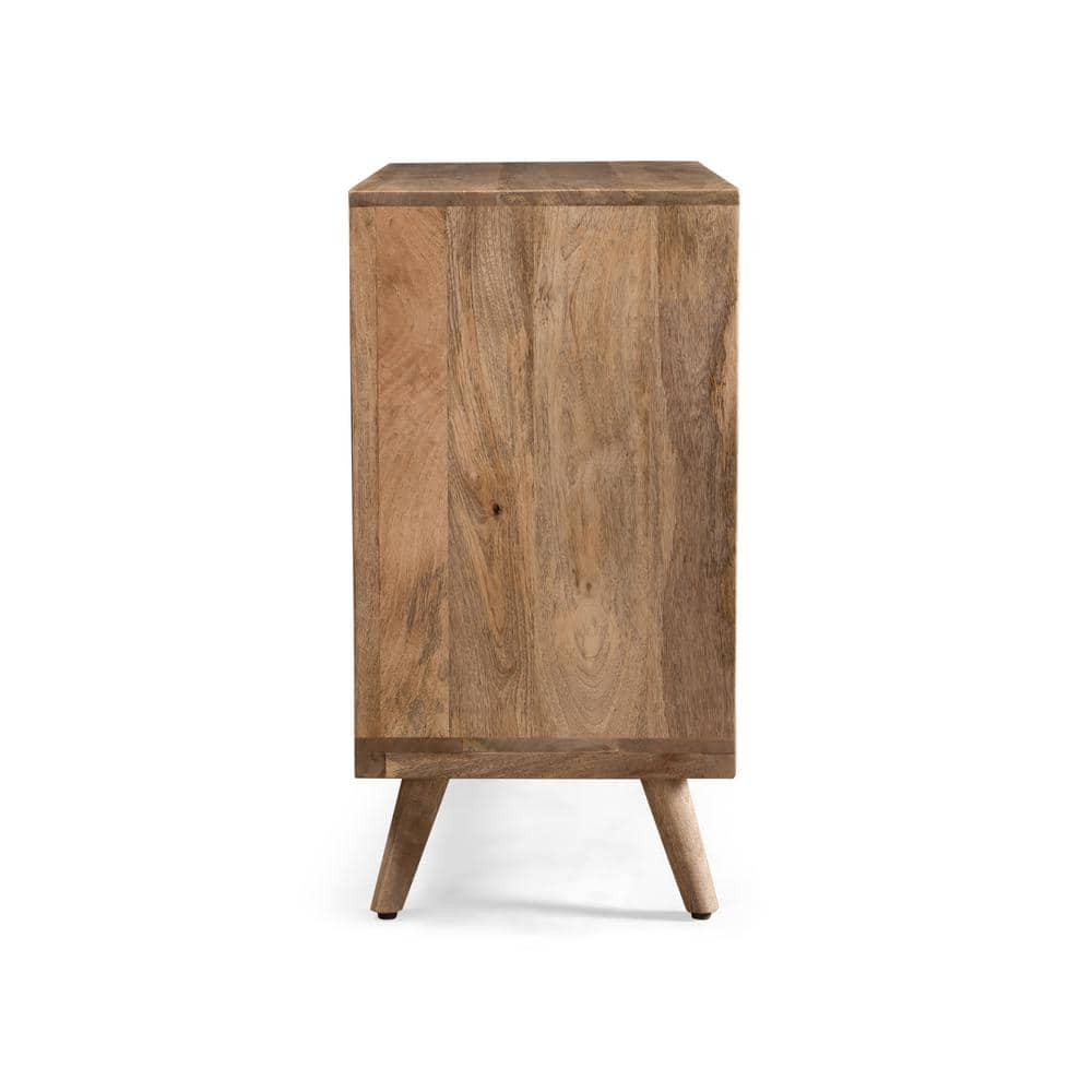  Mid-Century Modern Mango Wood 3 Drawer Chest