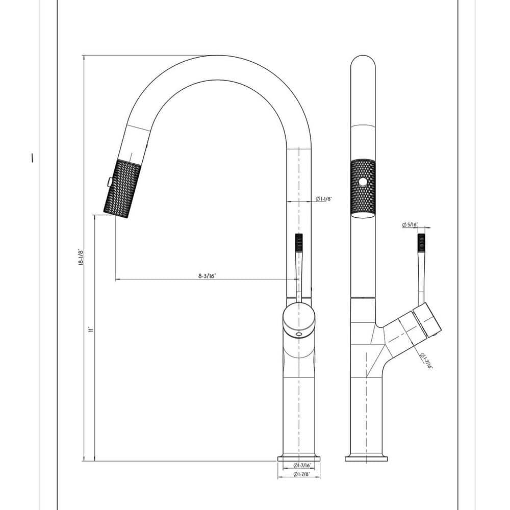  Single Handle Pull Down Sprayer Kitchen Faucet In Nickel
