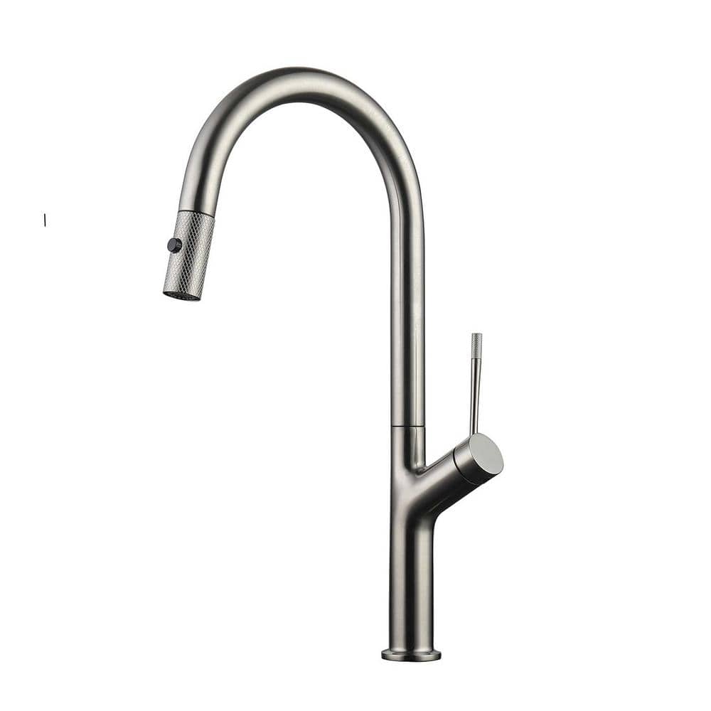  Single Handle Pull Down Sprayer Kitchen Faucet In Nickel