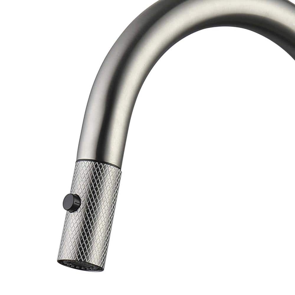  Single Handle Pull Down Sprayer Kitchen Faucet In Nickel