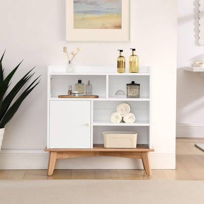  Colorblocking Storage Cabinet: Versatile Solid-Wood-Base Piece For Every Room In White