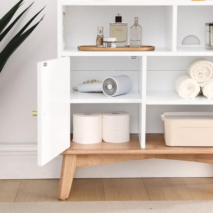  Colorblocking Storage Cabinet: Versatile Solid-Wood-Base Piece For Every Room In White
