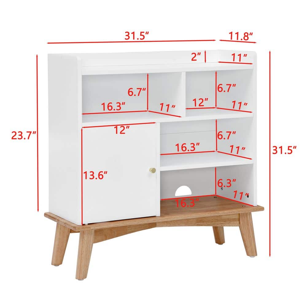  Colorblocking Storage Cabinet: Versatile Solid-Wood-Base Piece For Every Room In White