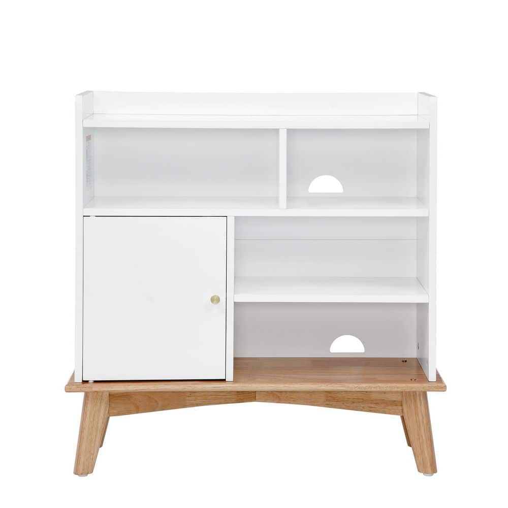  Colorblocking Storage Cabinet: Versatile Solid-Wood-Base Piece For Every Room In White