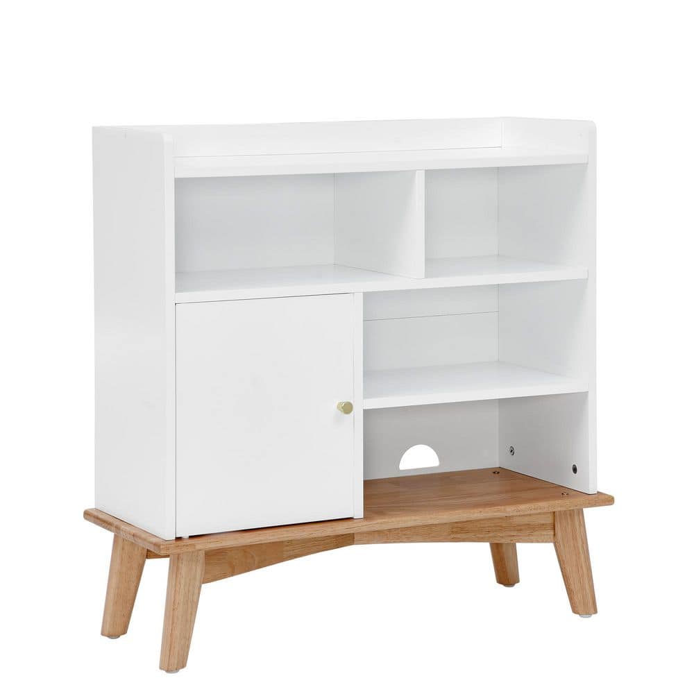  Colorblocking Storage Cabinet: Versatile Solid-Wood-Base Piece For Every Room In White