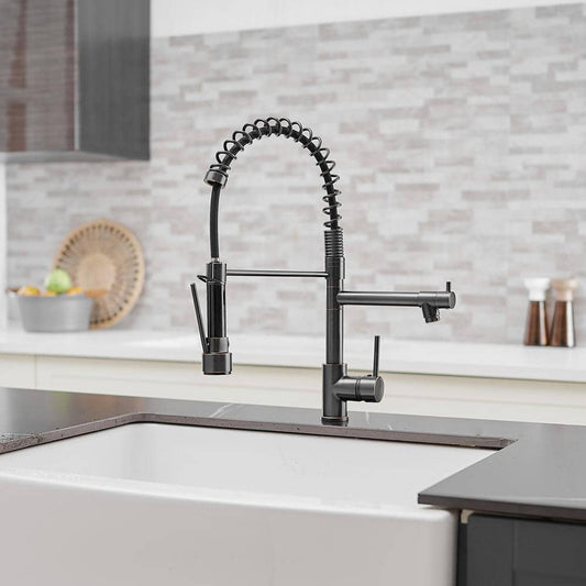  Single Handle Pull Down Sprayer Kitchen Faucet Single-Hole Brass Sink Basin Faucet In Oil Rubbed Bronze