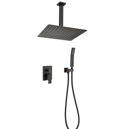  1-Spray Patterns Shower Head With Dual Wall Mount 1.5 GPM In Oil Rubbed Bronze