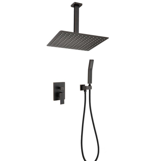  1-Spray Patterns Shower Head With Dual Wall Mount 1.5 GPM In Oil Rubbed Bronze