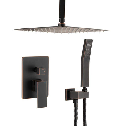  1-Spray Patterns Shower Head With Dual Wall Mount 1.5 GPM In Oil Rubbed Bronze