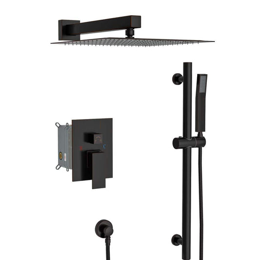  1-Spray Patterns With 1.8 GPM 10 In. Wall Mount Rain Fixed Shower Head In Oil-Rubbed Bronze