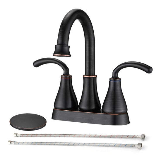  Titus Double Handle Wall Mounted Bathroom Faucet In Oil-Rubbed Bronze