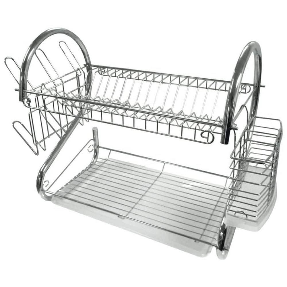  Better Chef 22" 2-Level Chrome-Plated S-Shaped Dish Rack