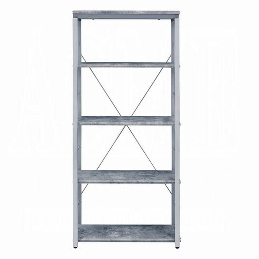  24 In. W X 11 In. D X 54 In. H Silver Wood Freestanding Linen Cabinet With 5 Shelves For Home Office In Silver