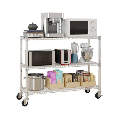  6-Tier Adjustable Wire Shelving Unit (48x18x72 In., Silver)