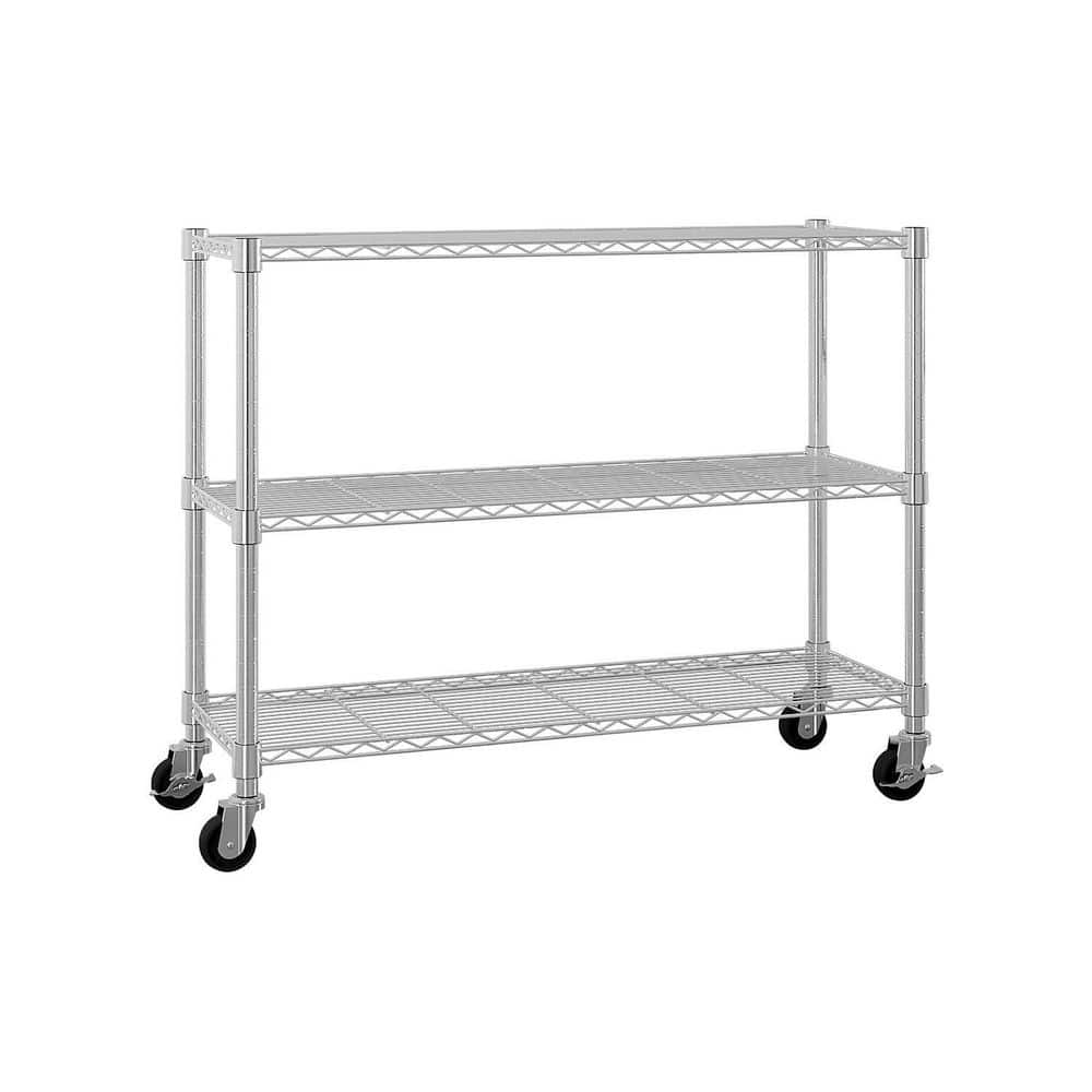  6-Tier Adjustable Wire Shelving Unit (48x18x72 In., Silver)