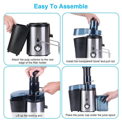  2-Speed Centrifugal Juicer: 1000W, 17 Oz. Cup, 54 Oz .Pulp Collector And 3.6 In. Chute