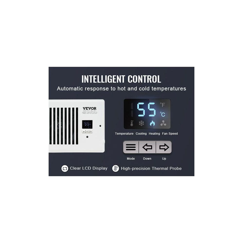  4 Ft.x12ft. Register Booster Fan: Quiet, Remote/Thermostat-Controlled, Adjustable Speed In White