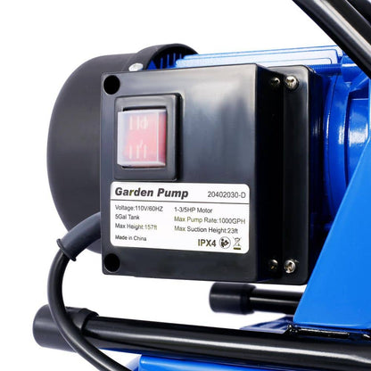  1.6 HP Shallow Well Pump With Pressure Tank-Garden/Irrigation Pump, Automatic Water Booster For Home/Lawn/Farm