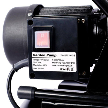  1.6 HP Stainless Steel Shallow Well Pump With Pressure Tank-Garden/Irrigation And Automatic Water Booster