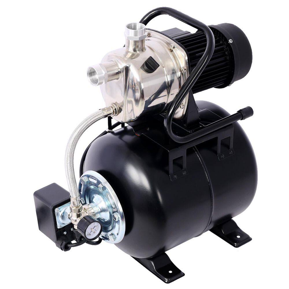  1.6 HP Stainless Steel Shallow Well Pump With Pressure Tank-Garden/Irrigation And Automatic Water Booster