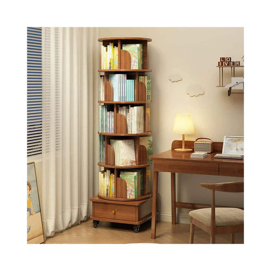  18.10 In. W X 18.10 In. D X 68.10 In. H Brown MDF Freestanding Linen Cabinet With Wheels And Drawers In Walnut