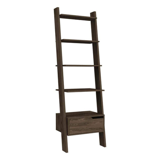  22.04 In. W X 15.35 In. D X 70.31 In. H Brown Particle Board Freestanding Linen Cabinet With Drawer In Walnut