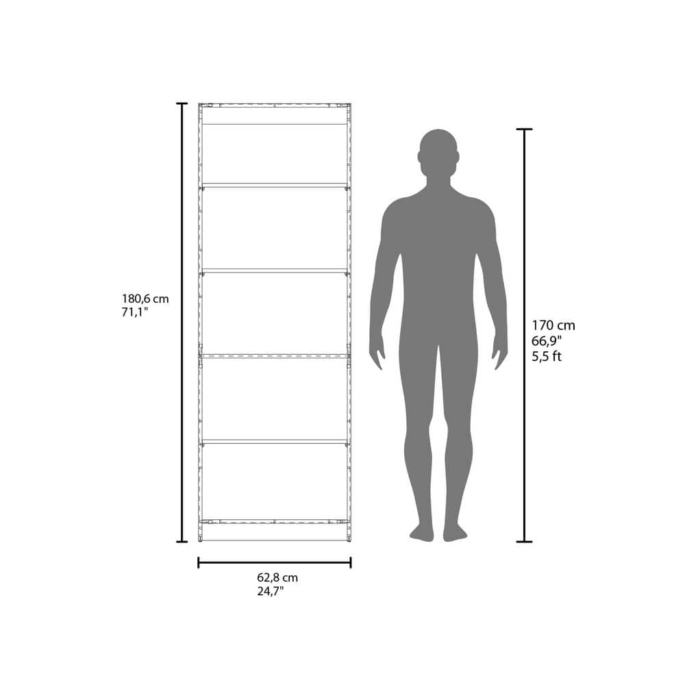  11.80 In. W X 24.70 In. D X 71 In. H Brown Wood Freestanding Linen Cabinet W/5-Shelves In Walnut