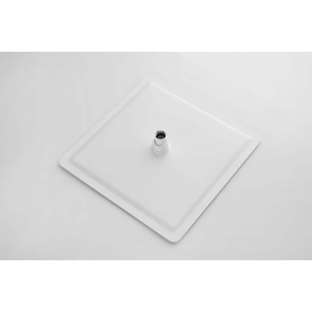  1-Spray Patterns 2.5 GPM Ceiling Mount Fixed Shower Head In White