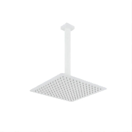  1-Spray Patterns 2.5 GPM Ceiling Mount Fixed Shower Head In White