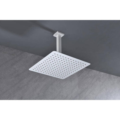  1-Spray Patterns 2.5 GPM Ceiling Mount Fixed Shower Head In White