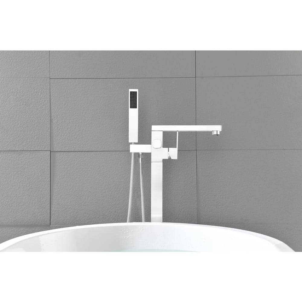  Single-Handle Claw Foot Freestanding Tub Faucet In. White