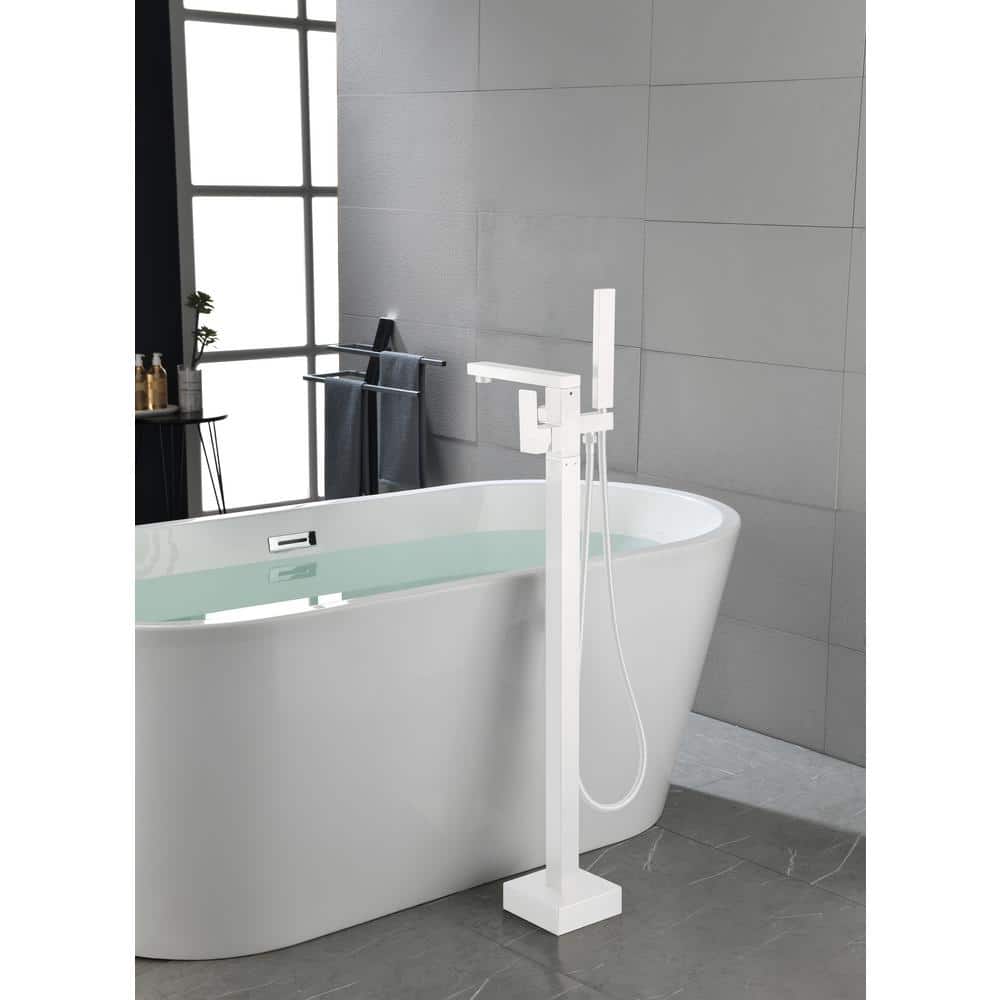  Single-Handle Claw Foot Freestanding Tub Faucet In. White