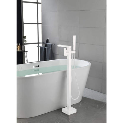  Single-Handle Claw Foot Freestanding Tub Faucet In. White