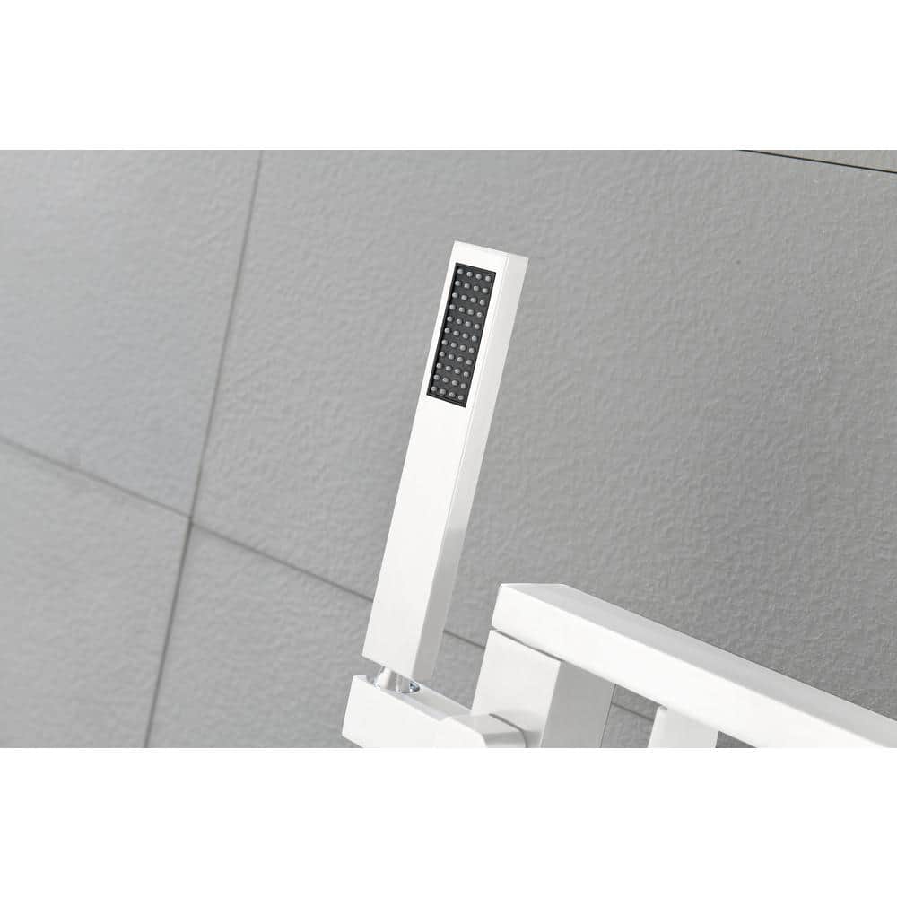  Single-Handle Claw Foot Freestanding Tub Faucet In. White