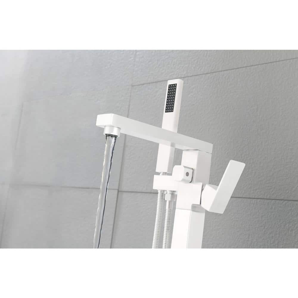  Single-Handle Claw Foot Freestanding Tub Faucet In. White