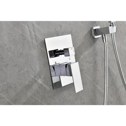  2-Handle Claw Foot Tub Faucet With Hand Shower In. White