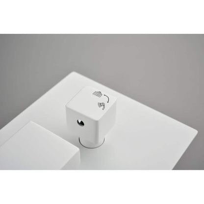  1-Spray 16 In. Dual Shower Head System Ceiling Mounted Shower 2.5 GPM In White