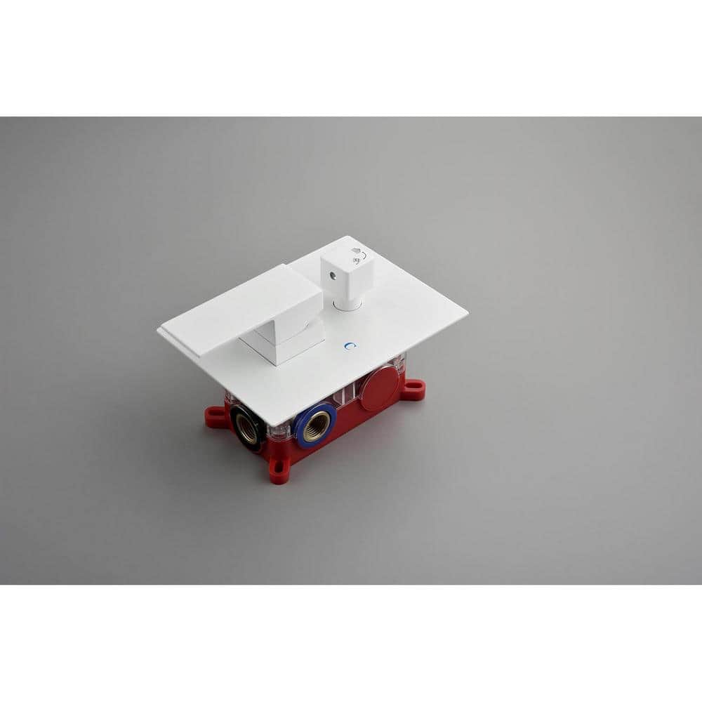  1-Spray 16 In. Dual Shower Head System Ceiling Mounted Shower 2.5 GPM In White