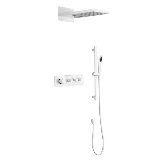  Wall Mounted Waterfall Rain Shower System With 3 Body Sprays And Handheld Shower