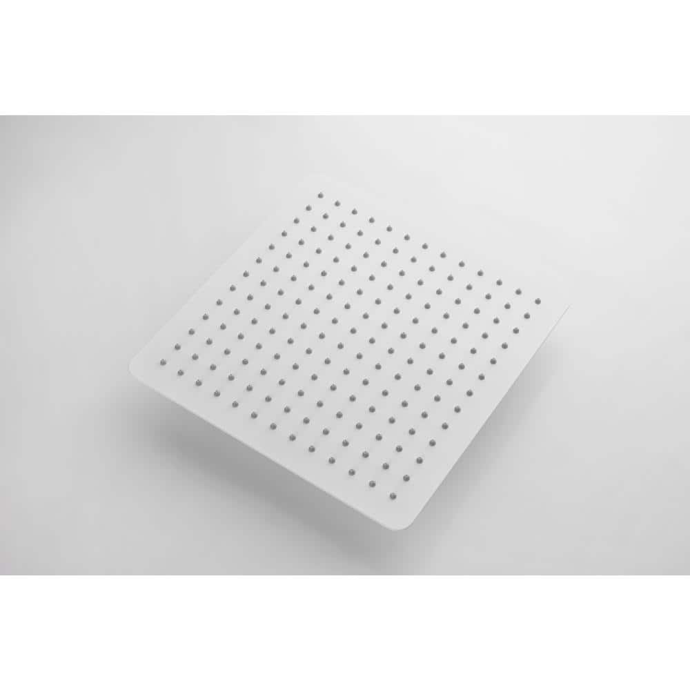  1-Spray Patterns 1.8 GPM 11.8 In. Ceiling Mount Fixed Shower Head In White